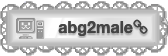 A silver button surrounded by darker lace. On the left is a smiling computer. In the middle is the title 'abg2male.' On the right is a link symbol.